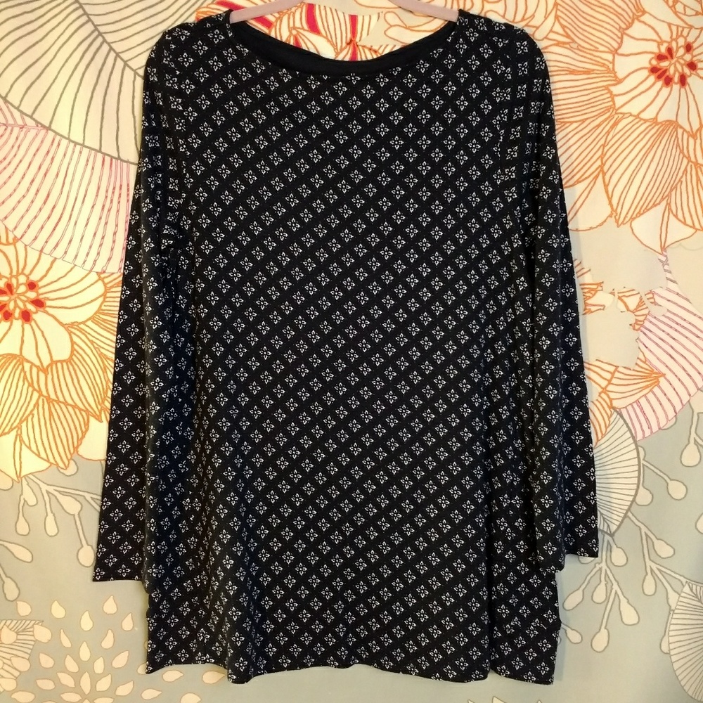 J. Jill Black Pima Cotton Tunic Medium